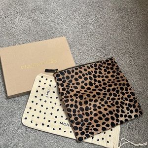 Clare Vivier Ponyhair cheetah print clutch